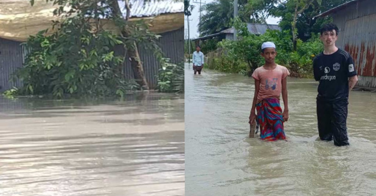নিম্নচাপের প্রভাবে নিঝুমদ্বীপে জনজীবন বিপর্যস্ত, বসতঘরে হাঁটুপানি